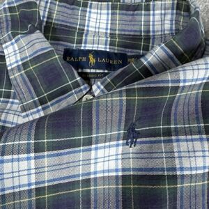 Ralph Lauren Classic Fit Shirts‎ Men's 2XB Blue Plaid Long Sleeve Button Up